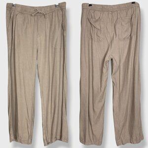 Splendid Pants Cropped Size Small Viscose Linen Causal Coastal Beachy Oatmeal